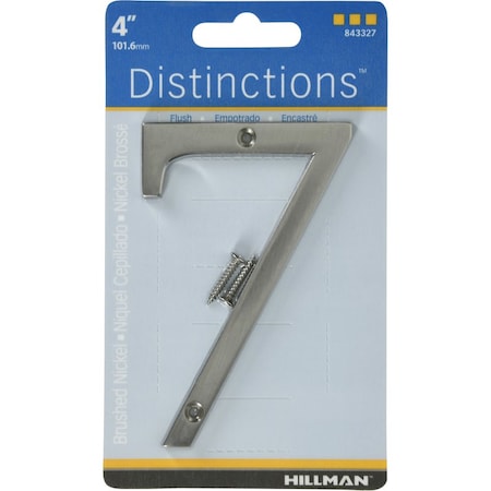 Hillman HILLMAN Distinctions 4 in. Silver Zinc Die-Cast Screw-On Number 7 1 pc, PK3 843327